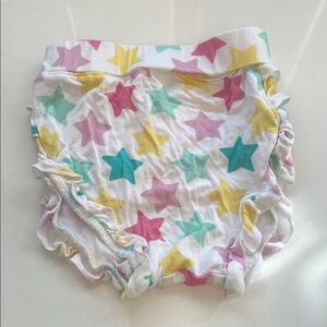 Posh Peanut White Diaper Cover with Colorful Stars